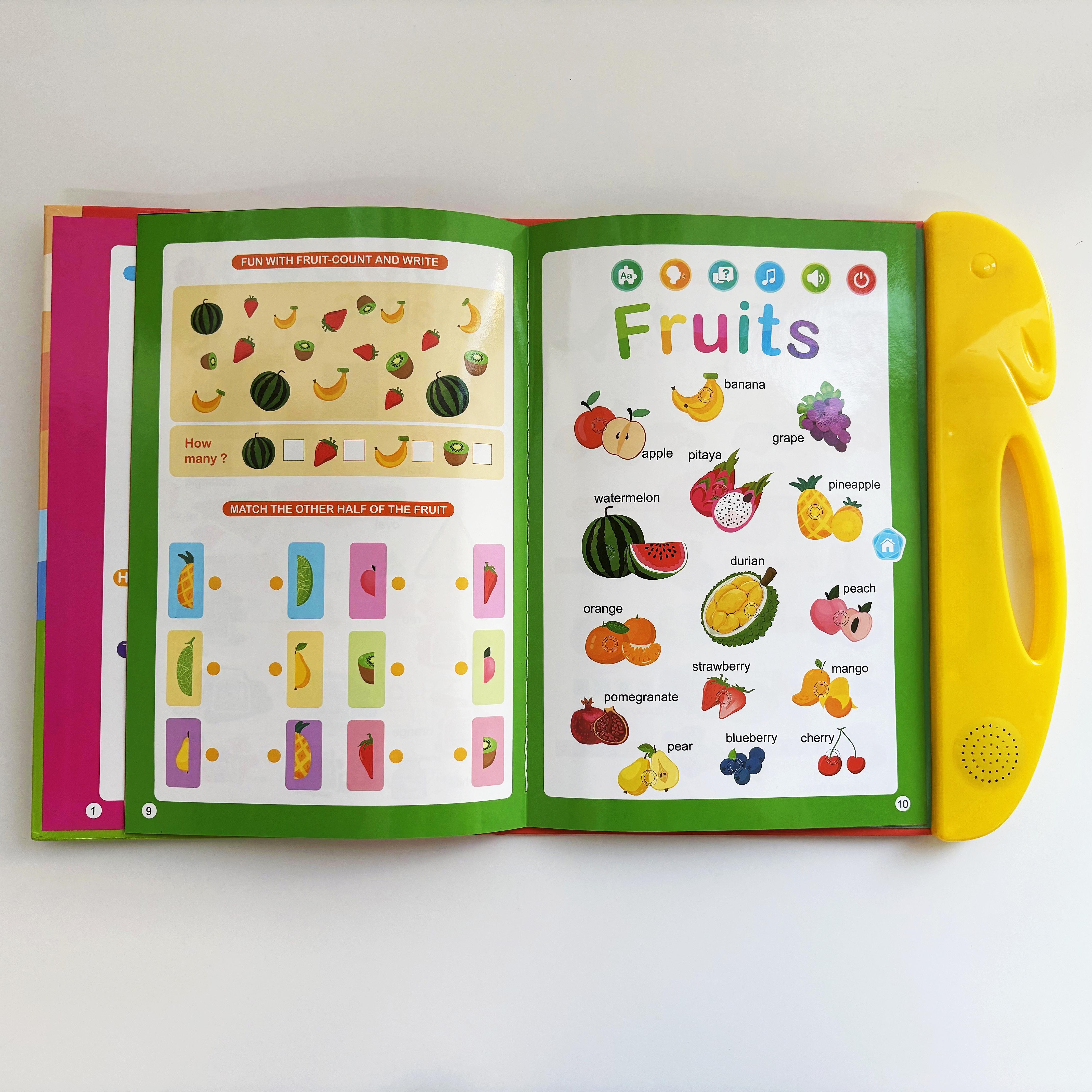 Educational Toy for Kids Ages 3–6 – Talking Sound Book with 114+ Words, 7 Themes, 4 Songs  Interactive Learning for Early Education| Encourages Independent Play & Fun Learning for Kids Vocabulary Flashcards Colorful Round Square Circle Animals