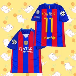 2015-16 Home Champions League Short Sleeve Retro Jersey – Neymar Jr #11