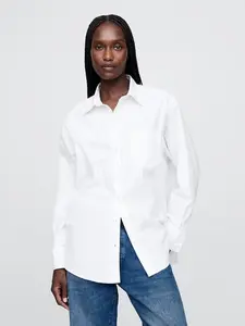 Organic Cotton Poplin Big Shirt Color New Optic Whit