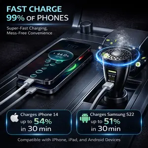 Intelligent Car Aroma Diffuser and Fast Charger for iPhone and Android with Premium Cologne Scent, Odor Removal, Adjustable Fragrance, Fast Charging, Car Interior Air Freshener, Dual USB Ports, Luxury Gift Set