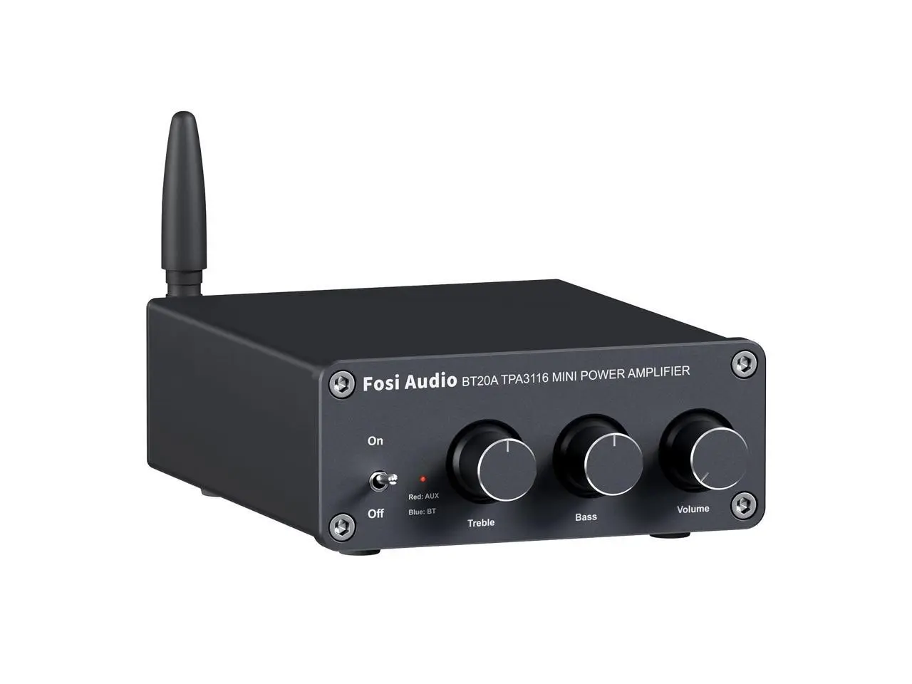 Fosi Audio BT20A Bluetooth Stereo Amplifier, 2 Channel Home Audio Component Amplifiers for Passive Speakers, Mini Class D Amp Receiver 200W for Indoor/Outdoor/Garage/Ceiling/Bookshelf Speaker
