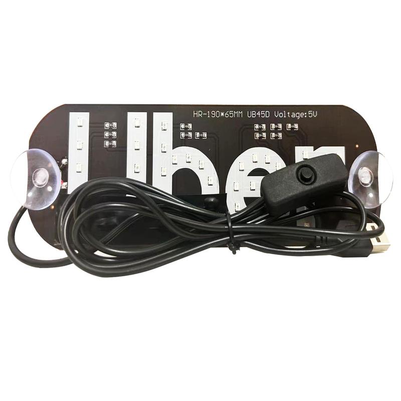 Car Interior Stickers Light Signs for Car, Glow Green Led Sign for Car Windshield, Decal Stickers with Suction Cups Flashing Hook Cab Indicator Illuminated Sign Decor, Switch Control by USB, Fit All Cars