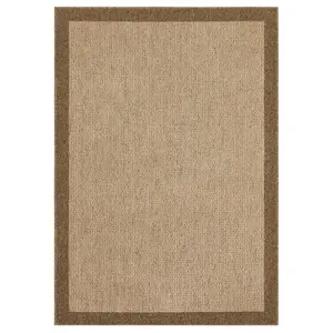2'6"x3'10" Washable Madison Border Accent Rug Tan - Threshold: Indoor Tufted Medium Pile Rectangle Carpet