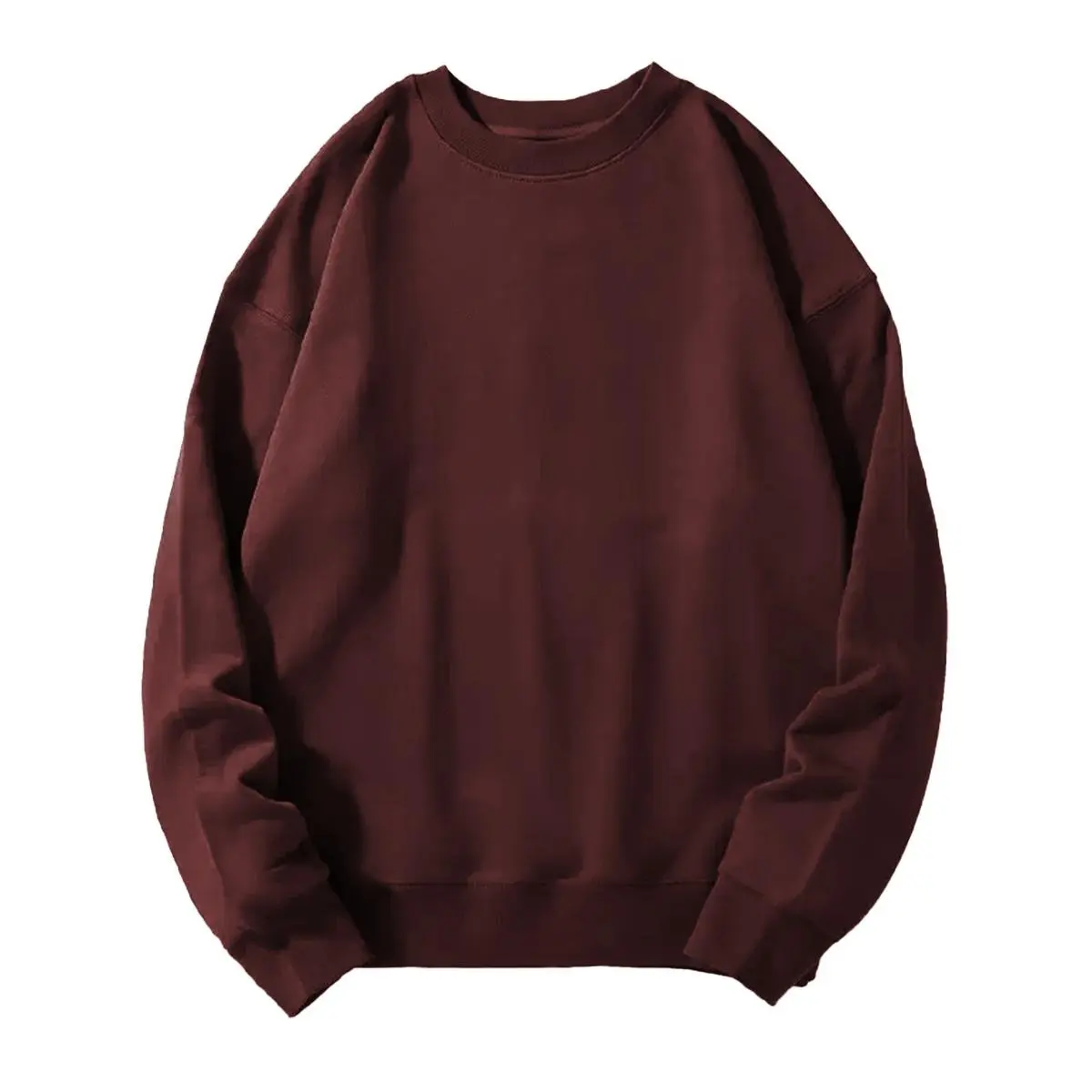 Digitex Men’s Solid Longsleeves Sweatshirt - Unisex Loose-Fit Round Neck, Premium Cotton-Polyester Blend Casual Pullover, Multi-Function All-Seasons Layer Wear for Commuting, Outdoor Walks