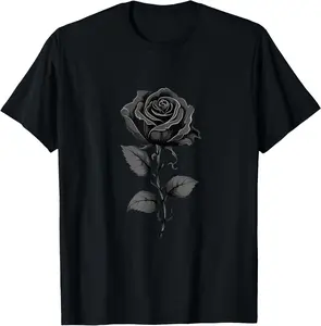 199 Flowers Black Rose Graphic T-Shirt - Stylish Graphic Tee with Black Rose Design