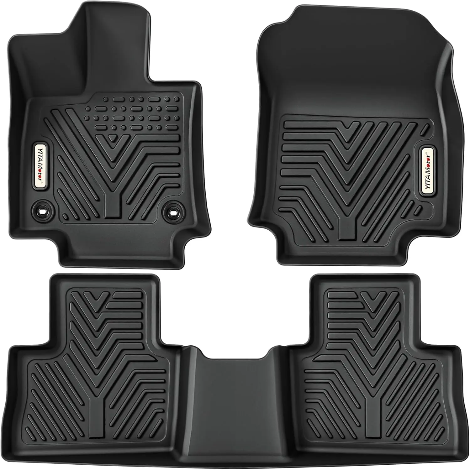 YITAMOTOR Floor Mats Fit for 2019-2024 Toyota RAV4 NO Hybrid, TPE Custom Fit All-Weather RAV Floor Liners, 1st & 2nd Row Car Floor Mats