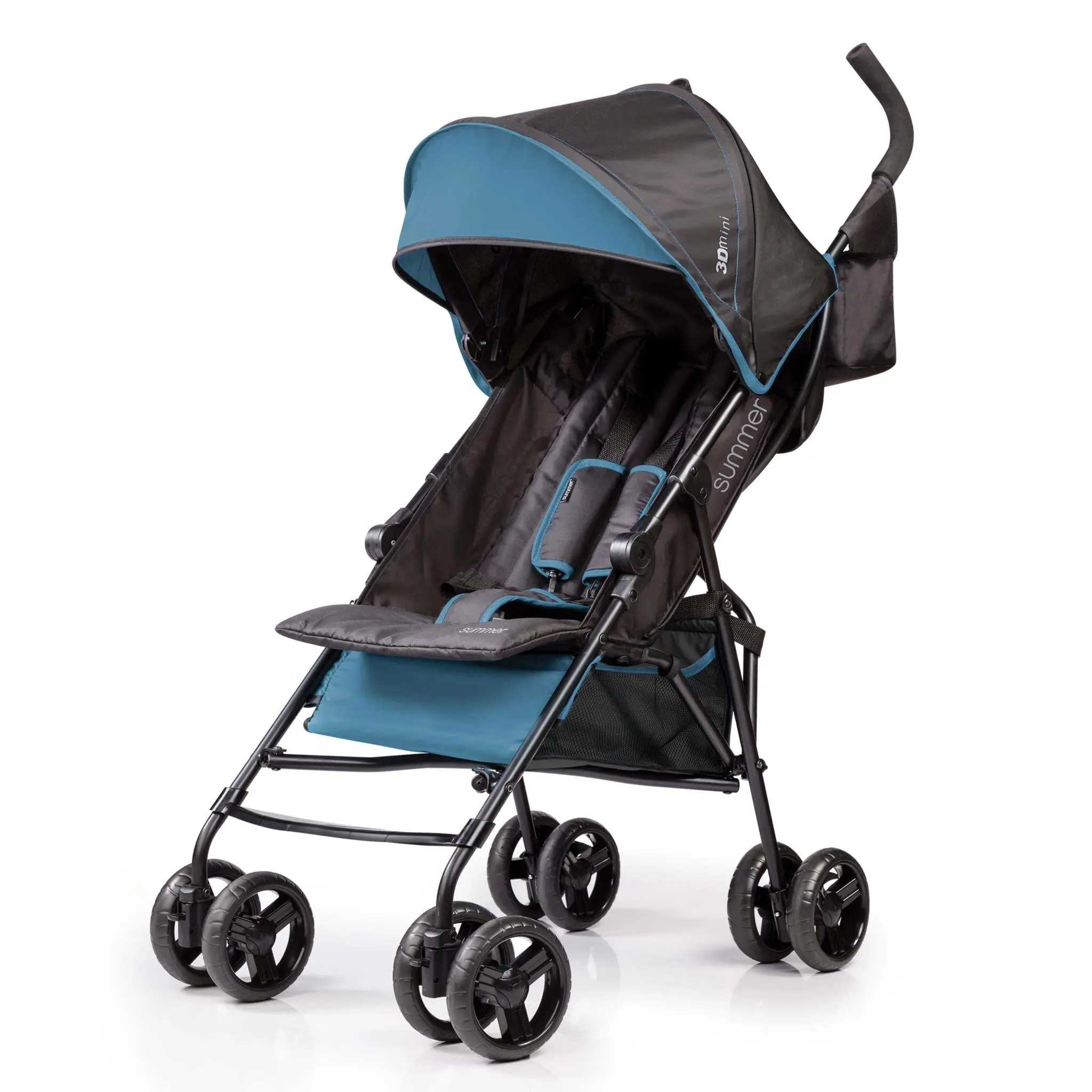 Ingenuity Summer 3Dmini Lightweight Travel Stroller for Toddlers & Babies – Compact Fold, Reclining Seat, Sunshade Canopy, Storage Basket, Up to 45 lbs