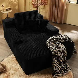 crate and barrel lounge sofa 67'' Chaise Lounge Chair Indoor, Oversized Upholstered Sofa Bed, Sleeper Couch Reading Chairs Fluffy Plush Corduroy Cloud Sofas L-Shaped Chenille Sectional U-Shaped Modular Velvet Loveseat Set