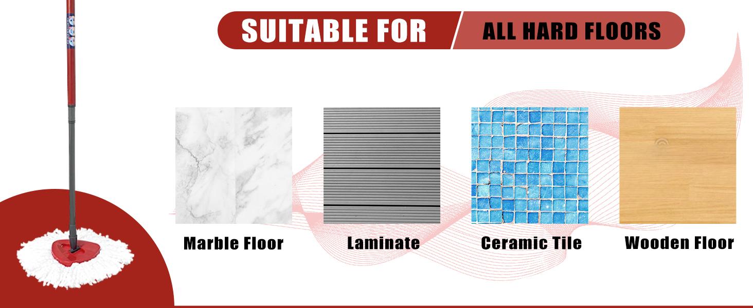 Mop Head Replacement, 3 Pack Spin Mop Refill Replace Head Compatible O Cedar Easywring 1-Tank System, Great Cleaning Power, Microfiber, Helper Housework, Machine Washable Easy-to-Replace, White