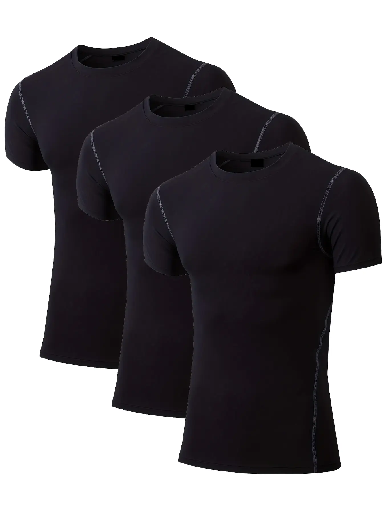 3 Pack Boys Compression Shirt Short Sleeve Youth Athletic Undershirt Kids Base Layer T-Shirt for Football Basketball Active Top Apparel Jersey
