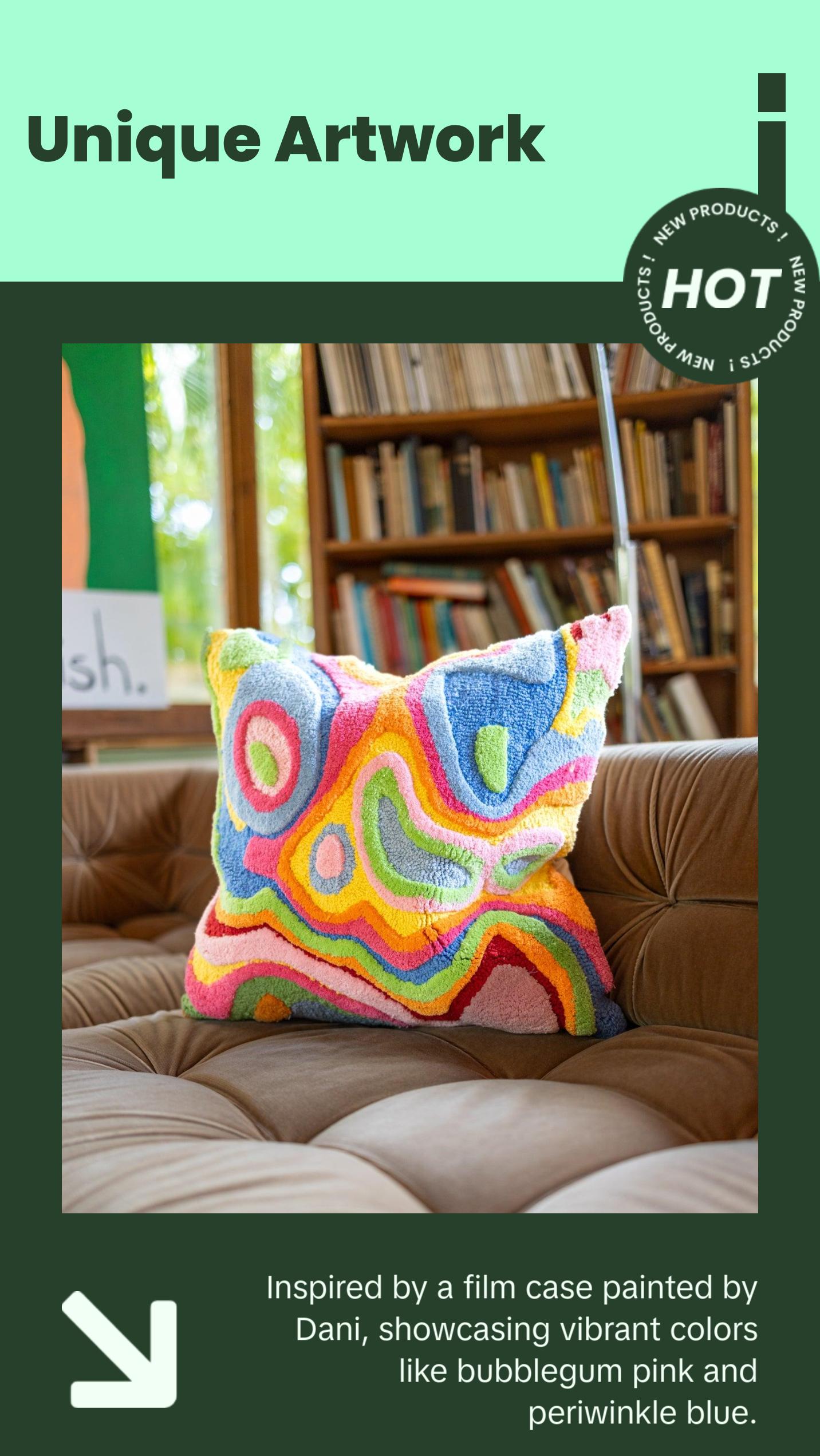 Bellows Organic Cotton Abstract Throw Pillow