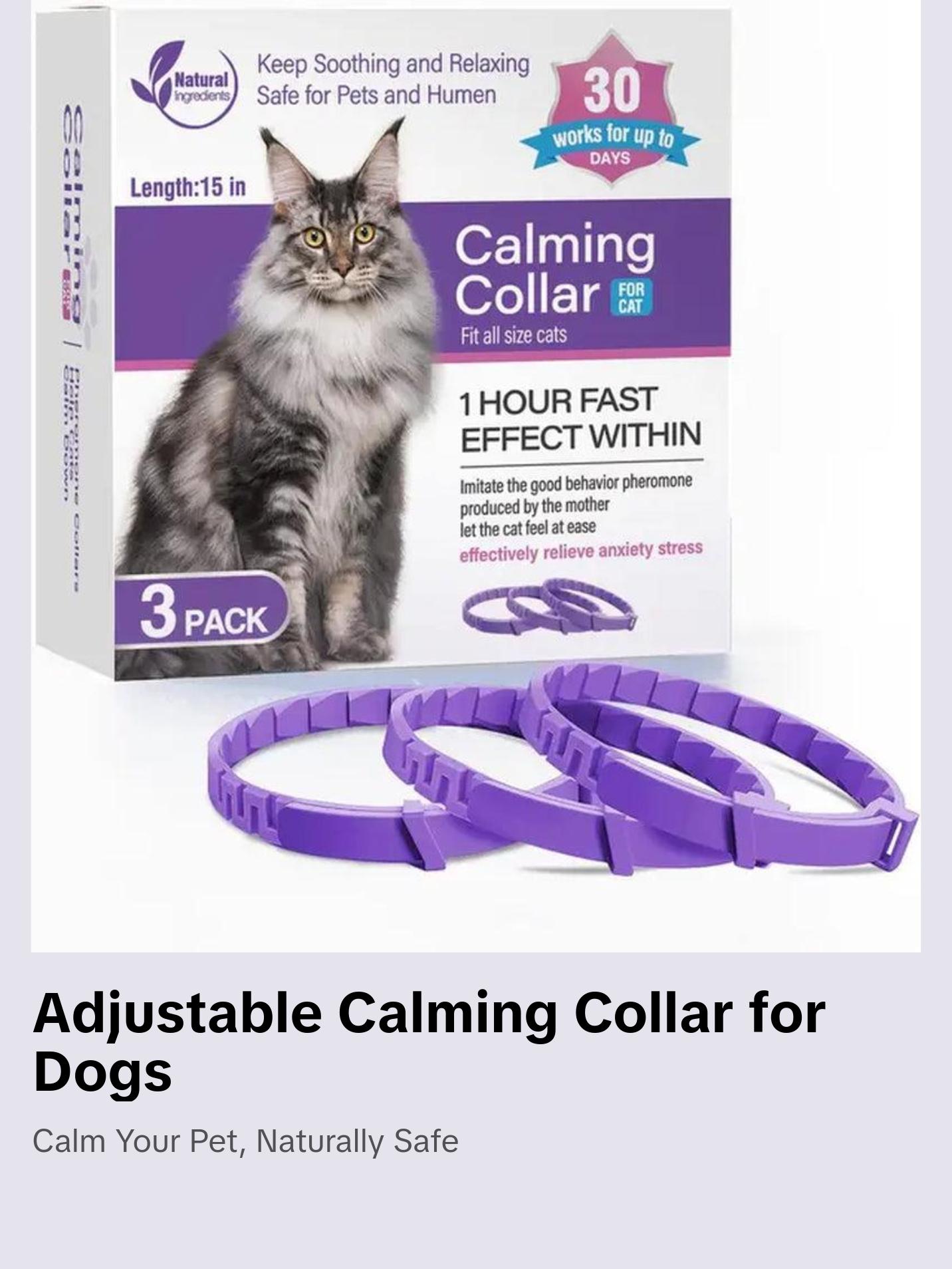 Calming Pheromone Collar for Dogs - Adjustable Comfort for Anxiety Relief