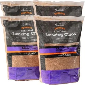 Camerons Products Smoking Chips - (Mesquite) ~ 2 Pound Bag, 8 Pound Total, 260 cu. in. - Barbecue Chips - Kiln Dried, Natural Extra Fine Wood Smoker Sawdust Shavings