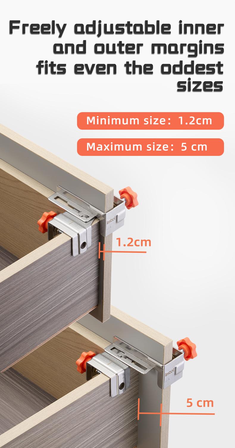 IMBOT Side Mount Drawer Clamp | Universal Drawer Panel & Slide Fixture | Quick-Install Adjustable Clamp | Drawer Panel Tool | Drawer Front Clamps