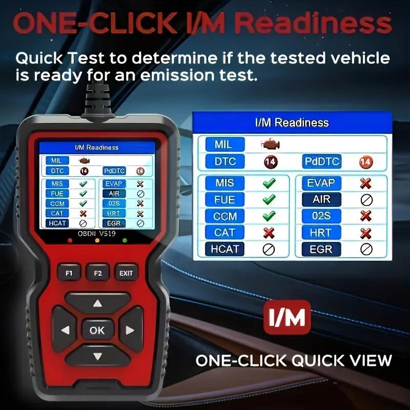 Professional OBD2 Scanner Diagnostic Tool V519 - Engine Code Reader, Full OBD2 Features, Reset, Modes 6&8, Suited for Car Owners & Mechanics 1996+ OBDII/EOBD Vehicles Automotive