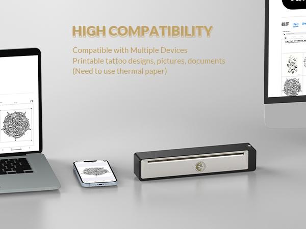 [Wormhole] Wireless Bluetooth Tattoo Stencil Printer - Portable Thermal Copier for Smartphones & PC with App Control, Long Lasting Battery, Ink-Free Technology