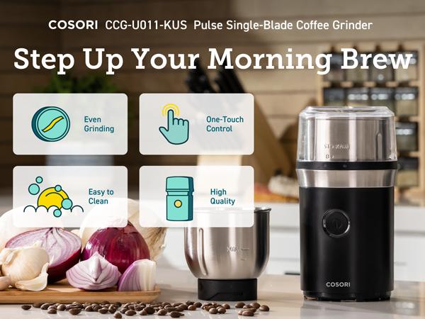 COSORI Coffee Espresso Grinder Electric, Food Grade Stainless Steel Blades, 12 Cups, Black