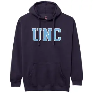 UNC Letters Adult Hoodie Sweatshirt in Navy Blue