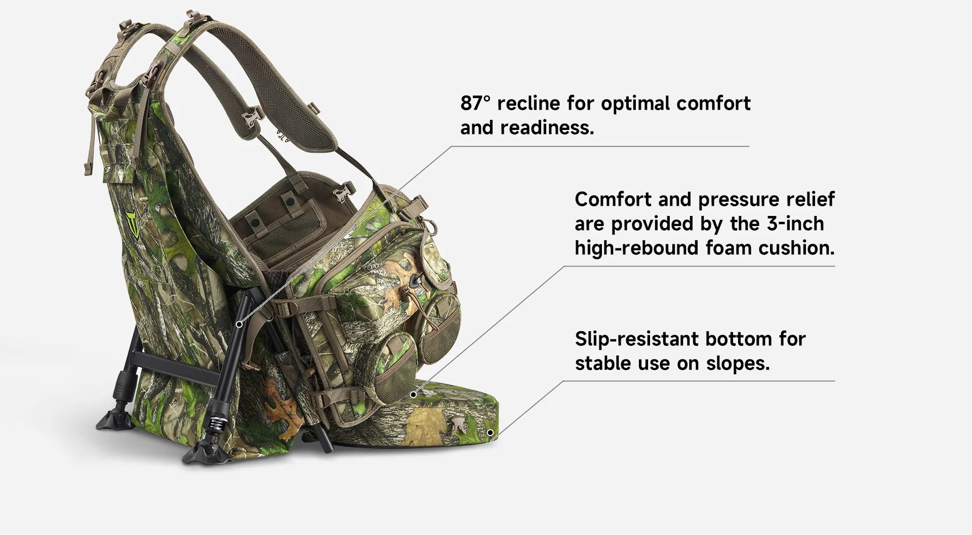 【Early Bird Deal】TideWe StrutBack Turkey Camo Vest with Kickstand Adjustable