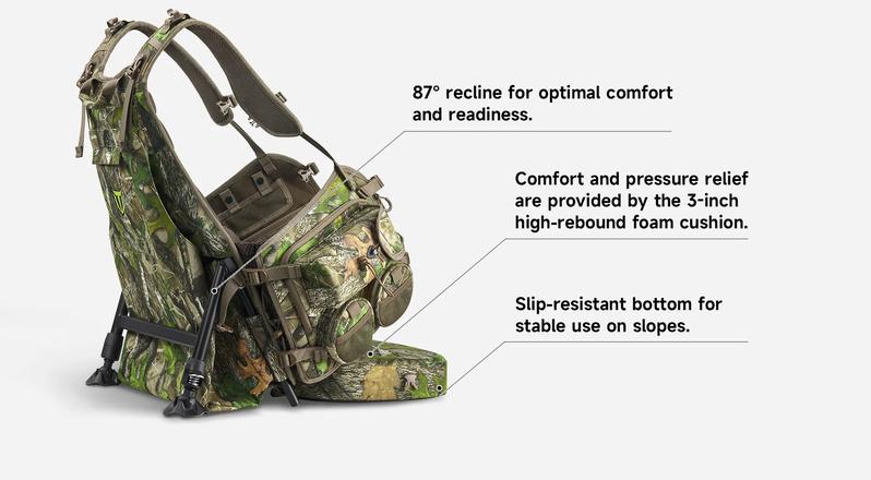 【Early Bird Deal】TideWe StrutBack Turkey Camo Vest with Kickstand Adjustable