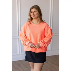 NEON CORAL - ESSENTIAL CORDED CREW