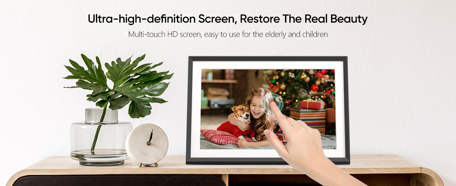 ARZOPA WiFi Digital Photo Frame 10.1 Inch IPS Touchscreen Electronic Photo Frame with 32GB Frameo Digital Picture Frames Share Photos Videos Music Calendar Alarm Auto Rotate Thanksgiving & Christmas Gift Perfect for Family & Friends Home Decor Gift Ideas