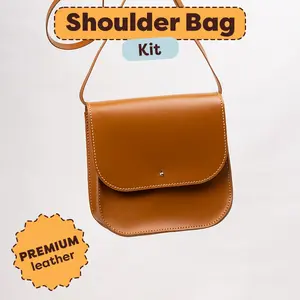 DIY Leather Shoulder Bag Kit for Beginners – Make Your Own Leather Bag – Full Grain Leather Craft Kit with Tools - Resparked