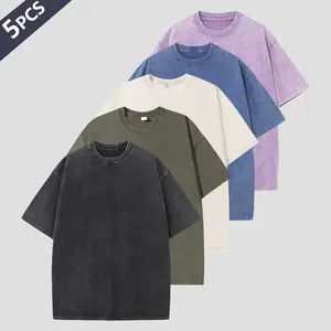 Men’s solid-color short-sleeve five-pack, comfortable fabric, stylish and minimalist design, available in multiple colors, suitable for summer outdoor casual sports and gym wear, versatile for everyday outfits—an essential piece for any men’s wardrobe