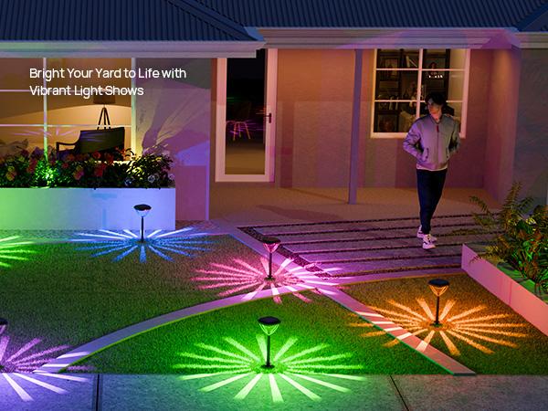 Linkind Smart Solar Pathway Lights – Bright Color-Changing Outdoor Lights with App Control for Yard & Garden