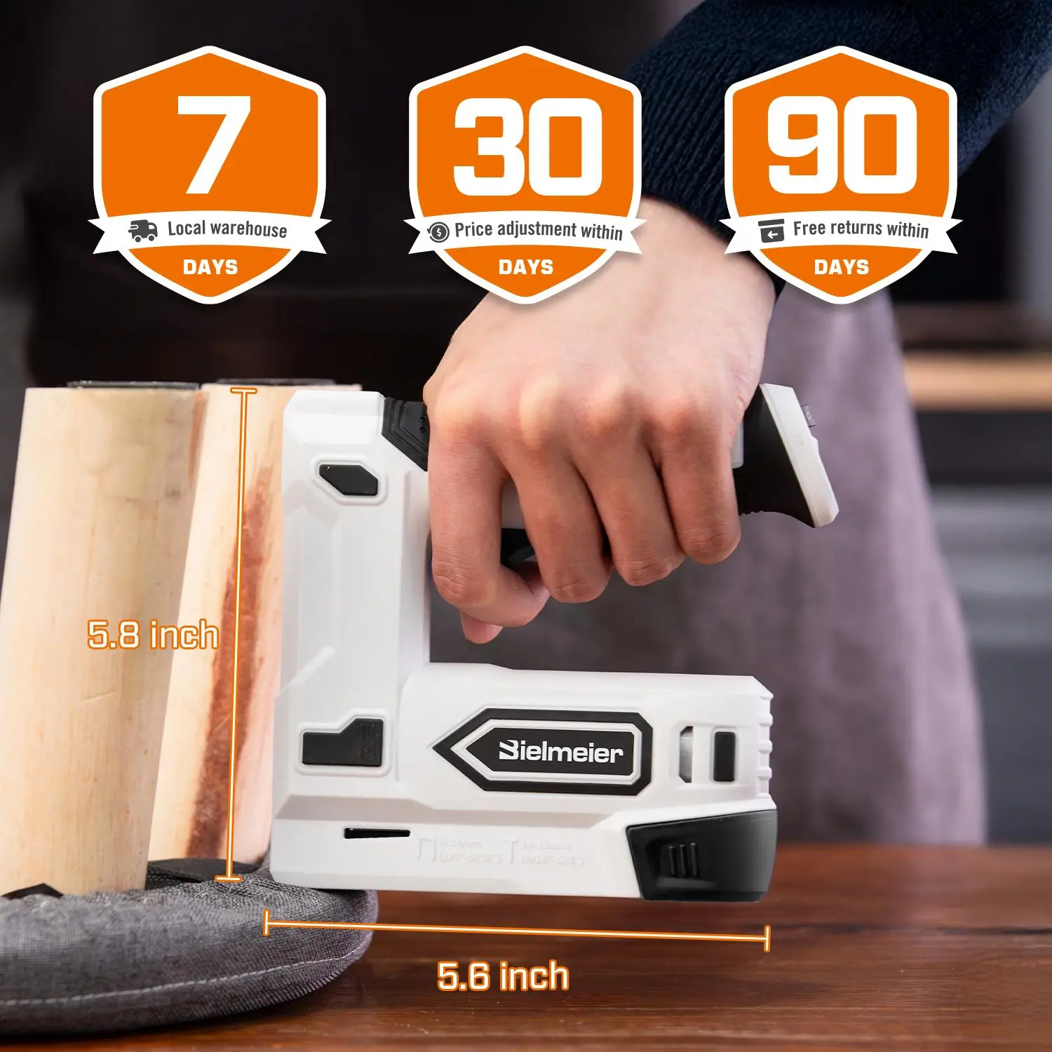 Bielmeier 4V Cordless 2-in-1 Electric Staple-Nail Gun Kit, Lightweight 1.6 lbs Power Tacker with 1500mAh Batteries, Nails, USB Charger, Quick Load, 850 Staples per Charge for Upholstery Fix