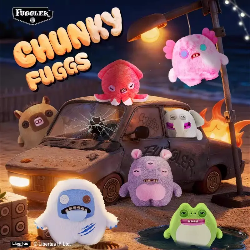 Fuggler Chunky Look Figurines - CHUNKY FUGGS Series Ugly-Cute Humor Collectible Plush Toys, Comedy Fashion Abs Plush Handfeel Stuffed Animals for Kids