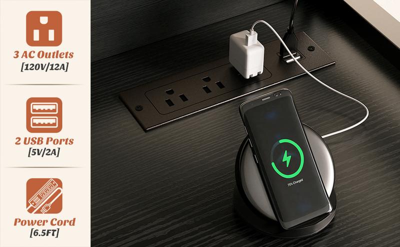 67" Tall Modern Wine Bar Cabinet with RGB LED Lights & Charging Station, Home Buffet Sideboard Cabinet Kitchen Pantry Cabinet with Hutch＆Glass Holder