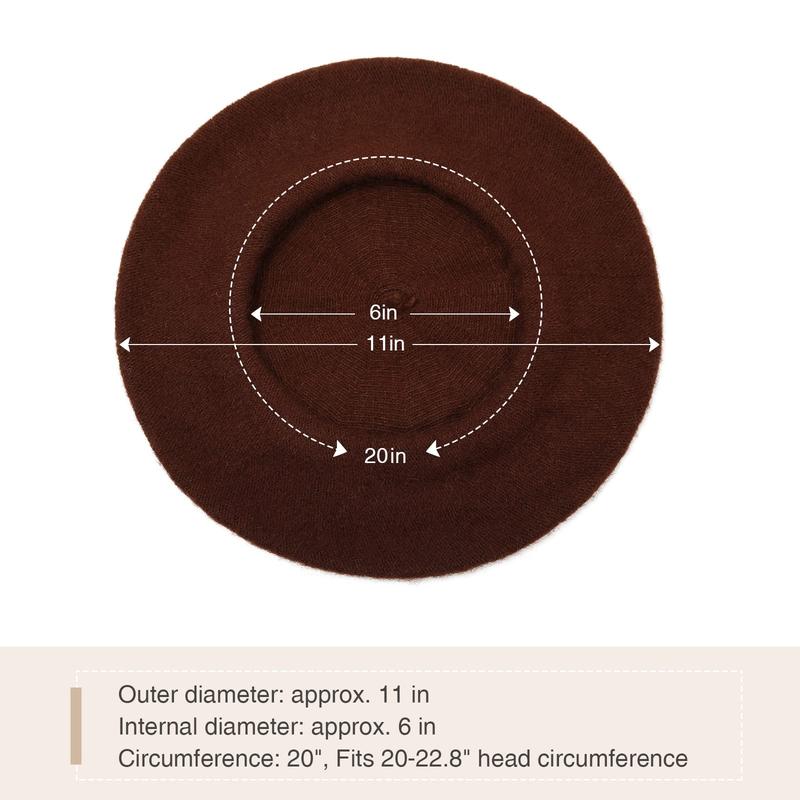 AWAYTR Women French Wool Beret Hats Solid Color Classic Beanie Winter Cap TikTokShopBlackFriday