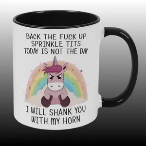 Today Is Not The Day Angry Unicorn Mug, Sarcastic Office Humor Unicorn Coffee Mug, Grumpy Coworker Gift Unicorn Tea Cup