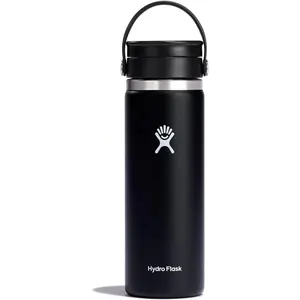 Hydro Flask Wide Mouth with Flex Sip Lid Insulated Water Bottle Travel Mug - 20 oz- Black