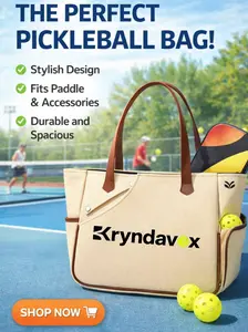 Kryndavox Pickleball Bag for Women Men, Pickleball Tote Bag with Shoe Compartment, Paddle Holder, Large Capacity Sports Bag