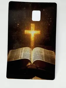 Bible & Cross Credit Card Skin Christian Faith Glowing Cross Cover Durable