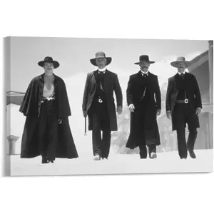Vintage Western Gunslinger Wall Art Poster Retro Cowboy Outlaw Scene Black White Western Decor poster unframe, any size