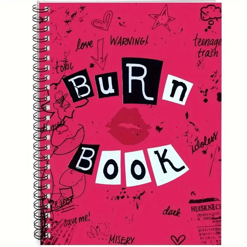 Burn Book Pink Spiral Notebook, Y2K Teen Drama Aesthetic Journal, Funny Gossip Writing Notebook, Hot Pink School Diary, Trendy Gift for Teen Girls & Women