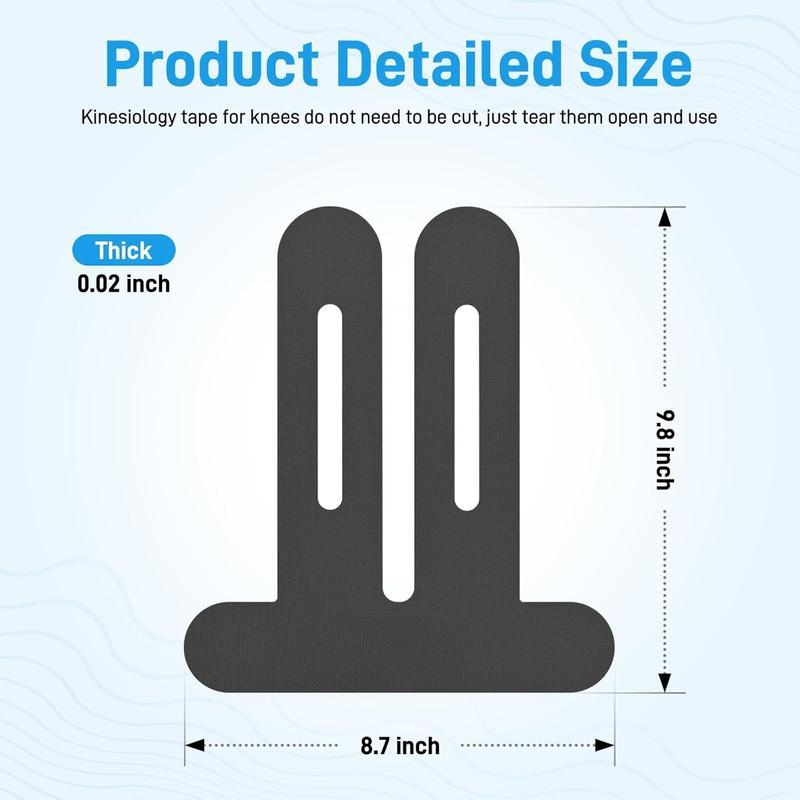 Pre-Cut Kinesiology Tape For Knees Athletic Tape For Knee Support, Stability, And Pain Relief Waterproof, High-Elasticity, Breathable, Hypoallergenic, And Latex-Free Available In Multiple Colors (Ideal For Training And Basketball)