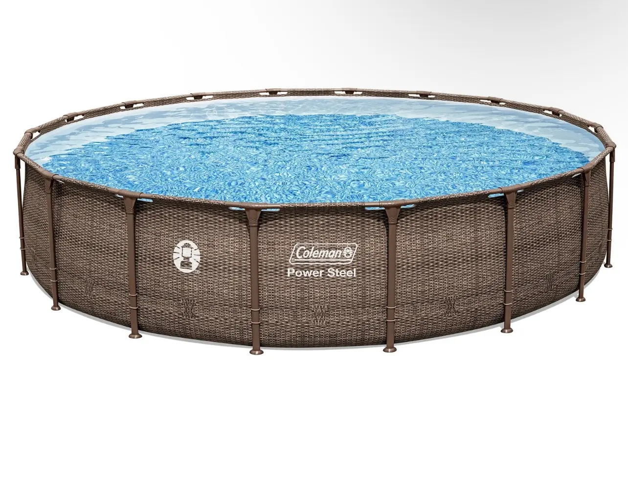 Coleman Power Steel 22' x 52" Round Metal Frame Above Ground Pool with ladder, pump