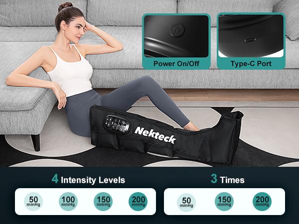 Nekteck Cordless Leg Massager Recovery System (Single Leg Only),Air Compression Massage, Full Leg Boots for Circulation and Pain Relief Comfort Daily Nekteck Cordless Leg Massager Recovery System (Single Leg Only),Air Compression Massage, Full Leg Boots for Circulation and Pain Relief Comfort Daily