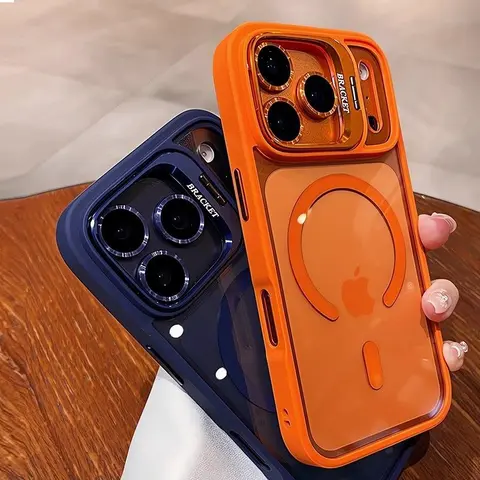 Magnetic Ring Stand Phone Case for iPhone 17 16 15 14 13 12 11 Pro Max Plus Air Pro Clear Acrylic Full Cover Camera Lens Protector Shockproof Anti Drop Durable Protective Cover Gift for Men Women