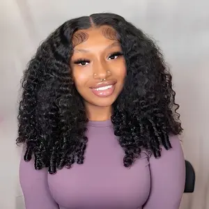 OQ HAIR 220% Density Burmese Curly Glueless Wig Pre-Everything With Drawstring 13x6 Lace Frontal Human Hair Wigs Natural Hairline Wear Go Wigs