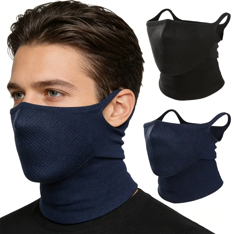 2pcs/Men's and Women's Fashion Neck Cover, Breathable Geometric Half-Face Mask, Ear-Hanging Type, Unisex, Suitable for Outdoor Activities, Cycling, Hiking, Running, Skiing, Cosplay, Breathable Neck Gaiter, Neck Gaiter Masks