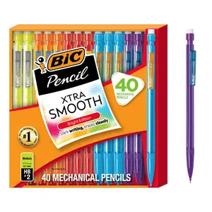 BIC Xtra Smooth Bright Mechanical Pencil, 0.7 mm Medium Point, Refillable & Retractable, 40-Count