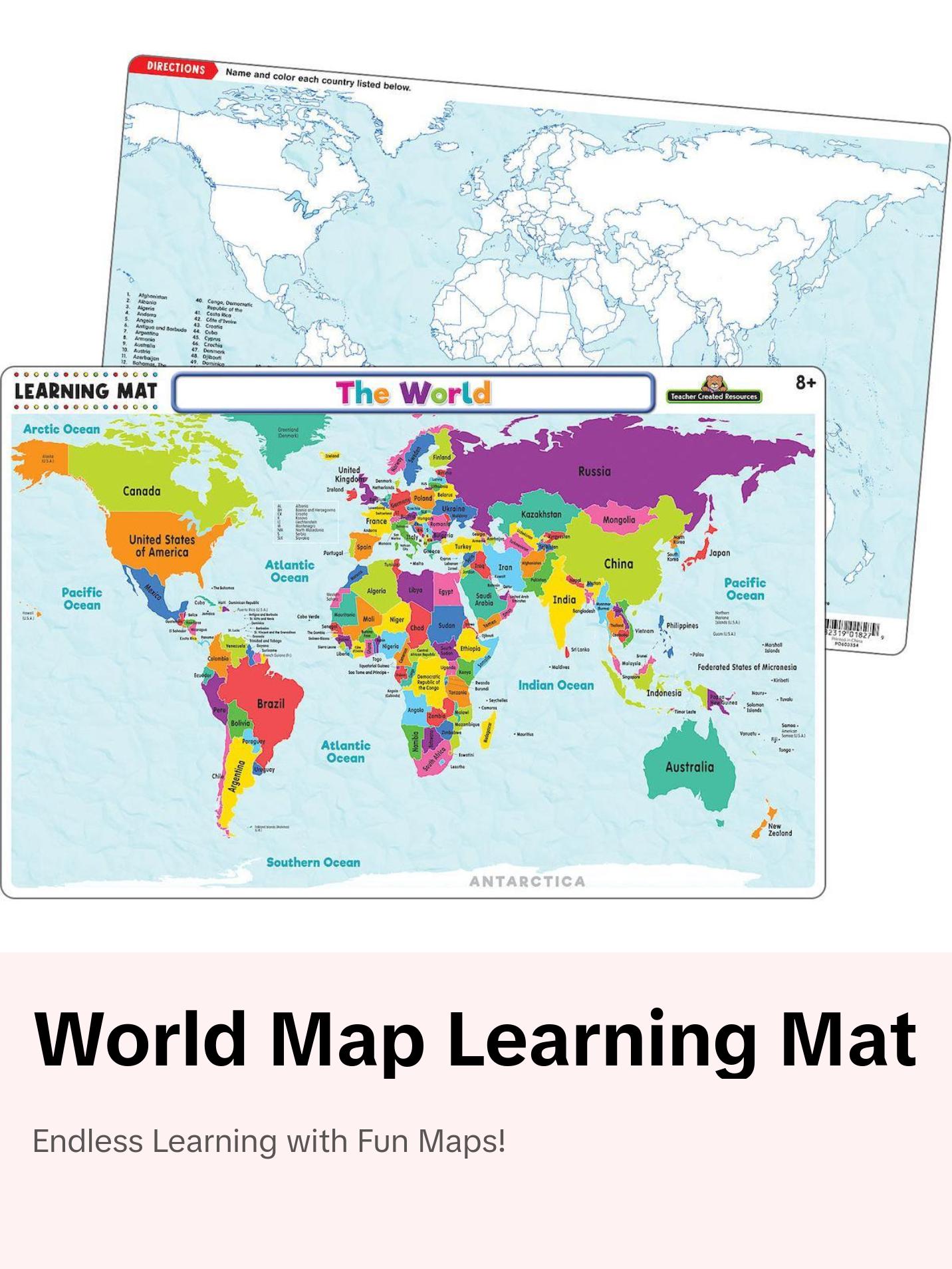 The World Map Learning Mat - TikTok Shop