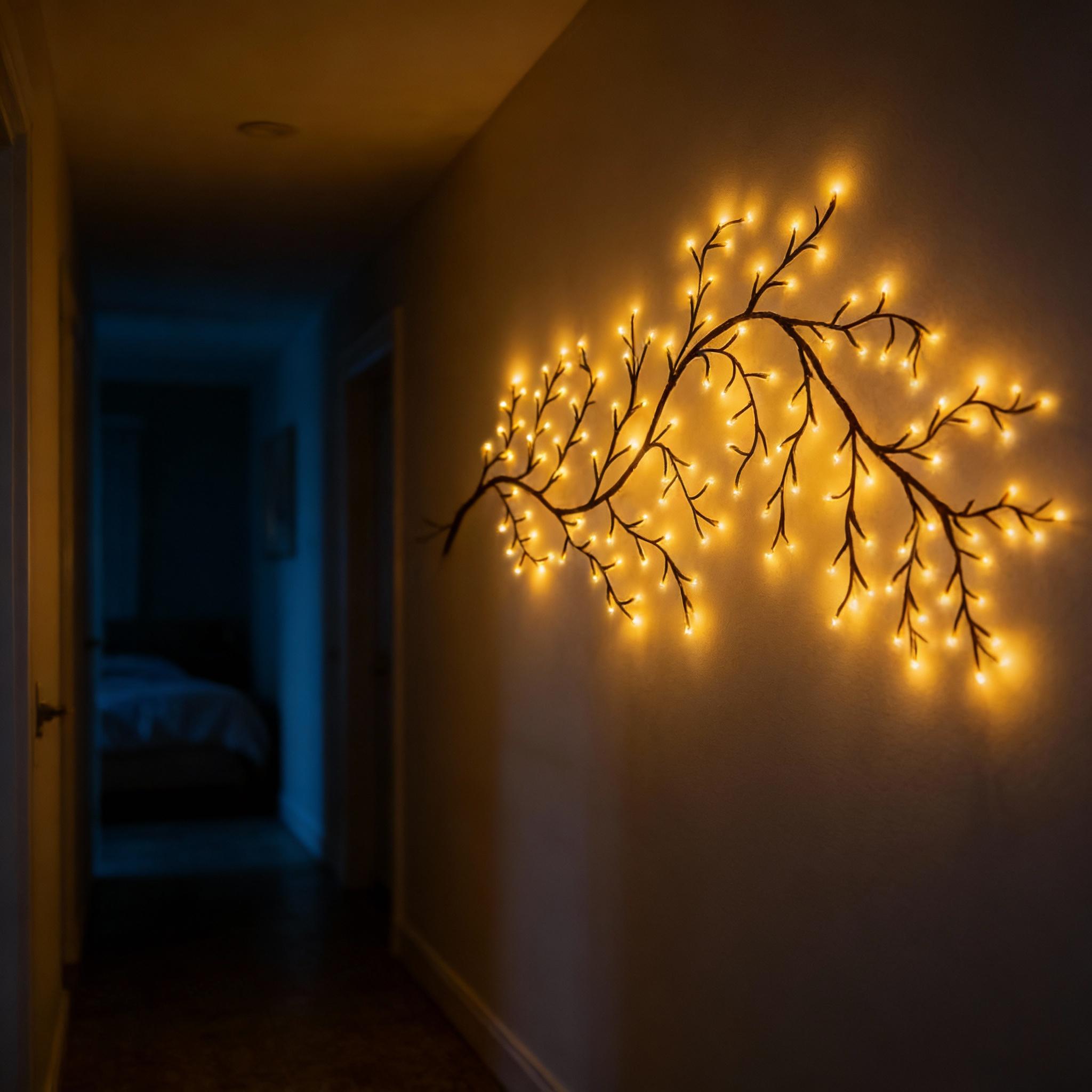 Upgraded 144 LED lights, extended branch-shaped design, 1-piece set, USB-powered decorative lights, ambient night light decoration, perfect for home parties, weddings, holiday celebrations, and Christmas. Cherry Lamp