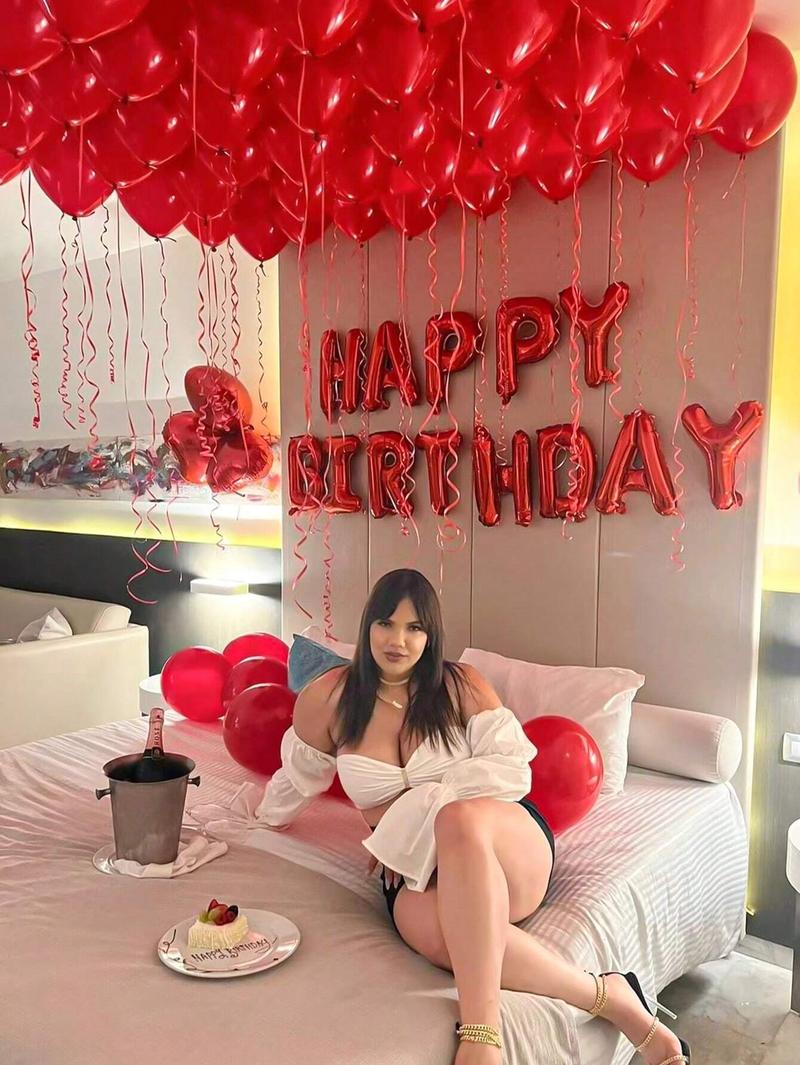 39pcs Red & Black Happy Birthday Balloon Kit, Letter Banner + Latex Balloons, Heart Foil Balloons, Romantic Party Decor for Birthday Anniversary Date Night, Photo Booth Backdrop Supplies