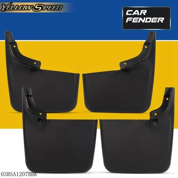 ALLGOOD Automotive Vehicle-Specific Front & Rear Injection-Molded Flexible Plastic Mud Flaps Splash Guards for Ford F-150 Truck (04-2014 Fit, W/O Fender Flares), Easy-Install Car Exterior Accessories with Superior Strength